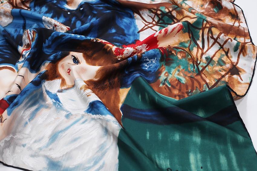 Oil Painting Printed Silk Scarf-3