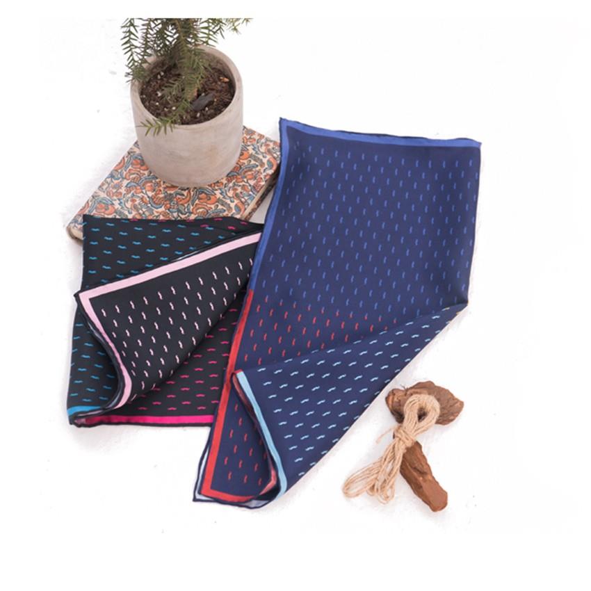Men Stylish Mustache Patterns Silk Pocket Square-1