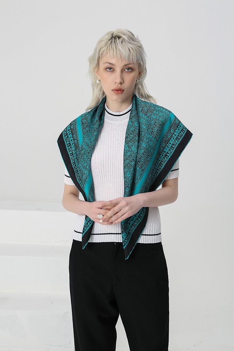 Green Silk Scarves-1