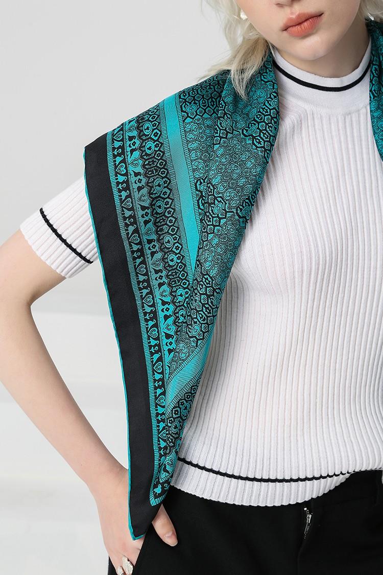 Green Silk Scarves-2