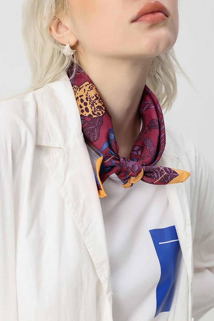Burgundy Small Square Scarf-1 Burgundy Small Square Scarf-1