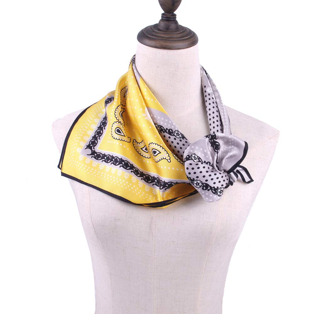 Yellow Silk Head Scarf-3