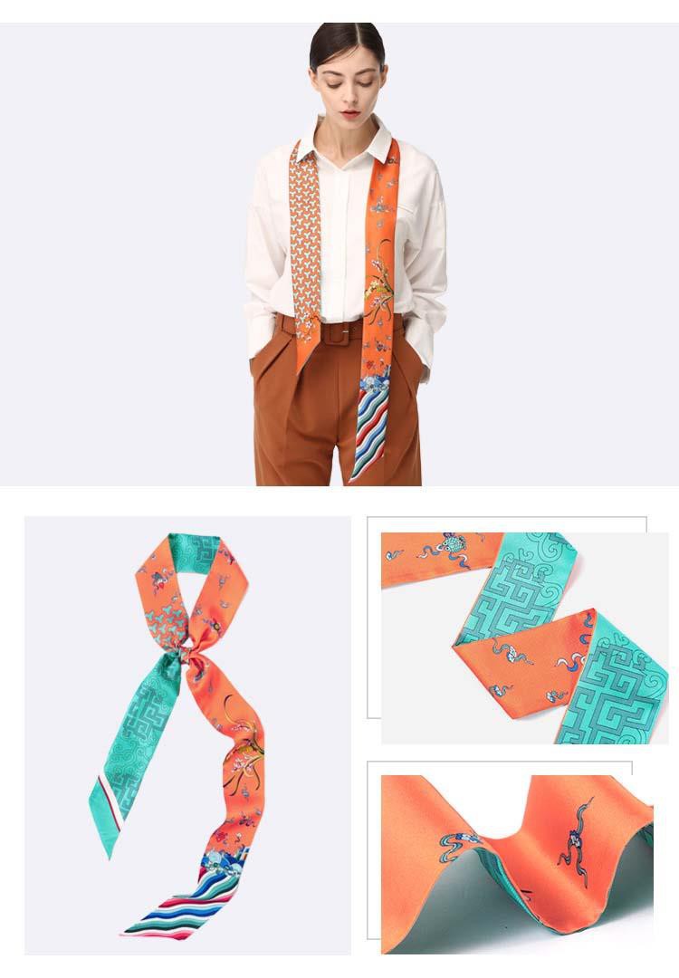 Long Skinny Silk Scarf-4 Long Skinny Silk Scarf-4