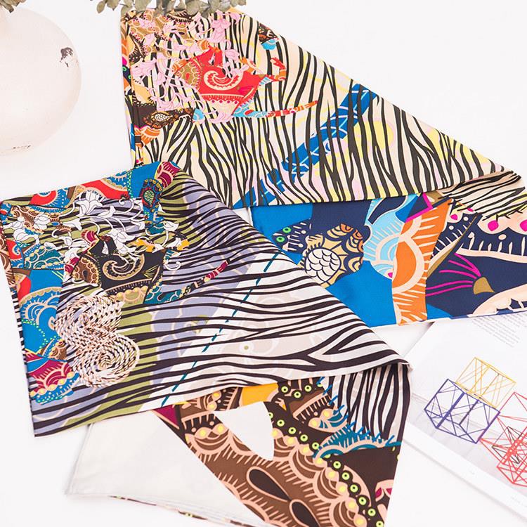 Printing Silk Twill Scarf-4