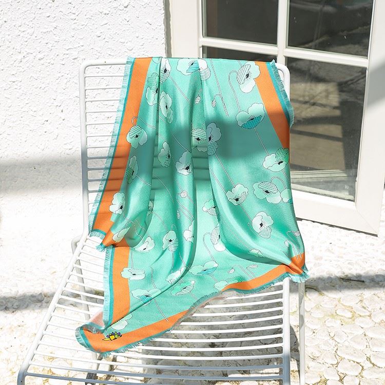 Printed Square Silk Scarves Printed Square Silk Scarves