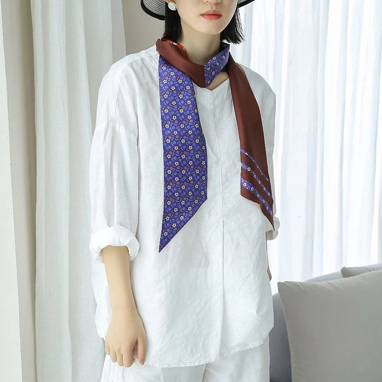 Long Silk Skinny Scarf