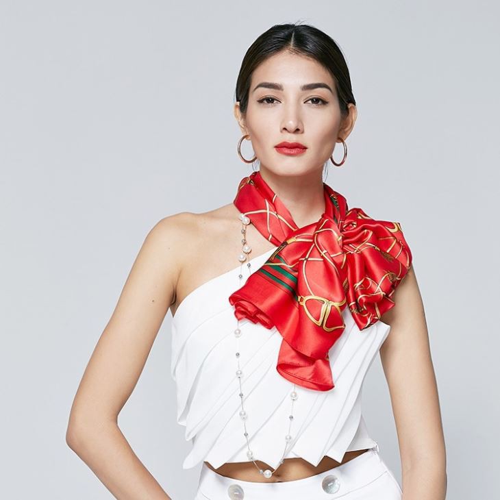 Chain Print Silk Scarves