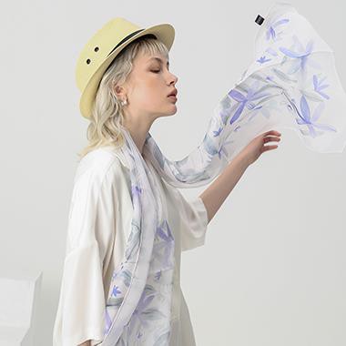 Blue Long Silk Scarves Wholesale