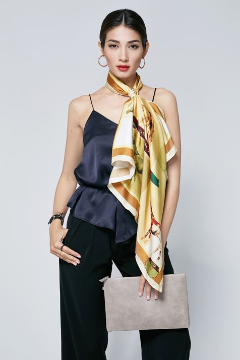 Double Face Horses Silk Twill Scarves