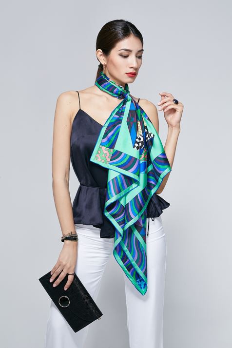 Pure Silk Digital Print Scarf Women
