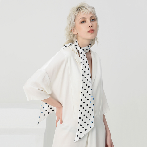 Reversible Silk Skinny Scarf