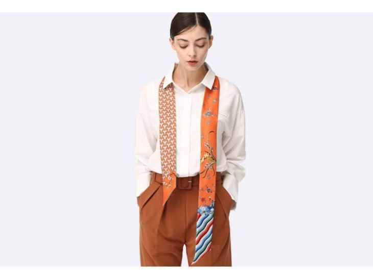 Long Skinny Silk Scarf